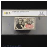 USA 5th Issue 25c Fractional Currency (PCGS CU64)