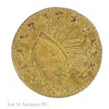 1880 USA 1/4 Gold Round California Token