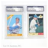 Billy Williams Cubs Topps Signed Cards (2), PSA