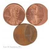 USA Lincoln Cent Off-Center Errors (3)