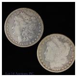 1891-CC & 1892-CC USA Silver Morgan Dollars (2)