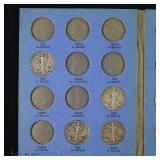 1938 - 1946 USA 90%-Silver W/L 50c (16)