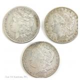 1897s, 1900-s & 1902 Silver Morgan Dollars (3)