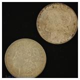 1921 USA 90%-Silver Morgan Dollars (2)