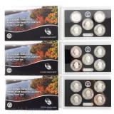2017-S USA Silver Proof ATB 25c 5-Coin Sets (3)