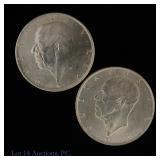 1938 Sweden 80%-Silver Comm. 2 Kronor (2)