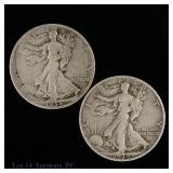 1934d & 1939s USA Silver Walking Liberty 50c (2)