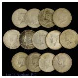 1964 - 1969 USA Silver Kennedy Half Dollars (13)