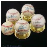 5 Signed Baseballs - McCovey, Musial, Brock ++