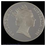 1988 Australia 92.5%-Silver Proof First Fleet $10