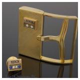 Xerox 10K Y Gold Pin & Emblemed Belt Buckle