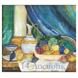 Oil Still Life With Fruit Signed Stringfellow