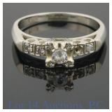 14K W Gold Diamond Sapphire Ring ***