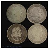 1892 - 1914 USA 90%-Silver Half Dollars (4)