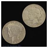 1927s & 1935s USA 90%-Silver Peace $1 (2)