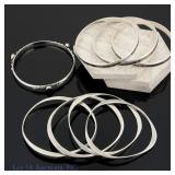 Sterling Silver Bangle Bracelets (8)