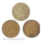 1860 - 1905 USA Indian Head Cents (3)