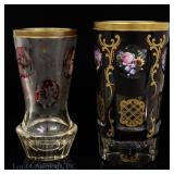 Vintage Ruby Bohemian Glass Vases (2)