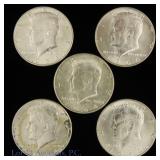 1964-D USA 90%-Silver Kennedy Half Dollar - BU (5)