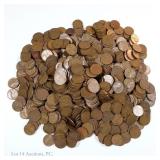 Assorted USA Lincoln Wheat Cents (Approx. 1020)