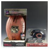 Brian Urlacher Signed Wilson Football, Mini Helmet