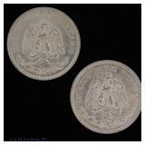 1944m &1945m Mexico 72%-Silver 50 Centavos