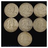 1948 - 1963 USA 90%-Silver Franklin 50c (7)