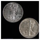 1943p & 1943s 90%-Silver Walking Liberty 50c (2)