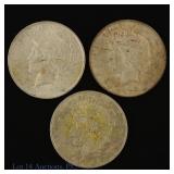 1923 (P) USA 90%-Silver Peace Dollars (3)