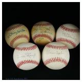 5 Signed Baseballs Stargell Marichal Spahn ++