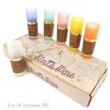 Vintage Frosted Tumblers Genuine Walnut Wrap (6)