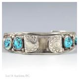 Harry B Yazzie Sterling Silver Cuff Bracelet