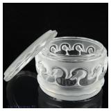 Lalique Frosted Crystal "Canard" Lidded Powder Box