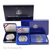 1986-S & 1993-WP USA Silver & Clad Comm. Coins (3)