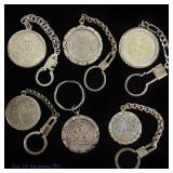 Silver & Clad Mexico Coins Key Chains (6)