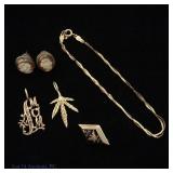 Assorted Gold Jewelry (Earrings, Pendants, etc)