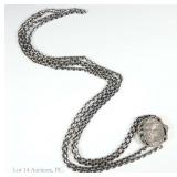 Sterling Silver Double Stranded Necklace - Vintage