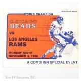 1986 Chicago Bears Menu (Walter Payton Signed?)
