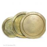 Large Brass Decorative Plates / Chargers China (3)