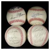 4 Signed Baseballs With Many Signatures