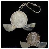 USA 90%-Silver Coin Knife Key Chains (2)