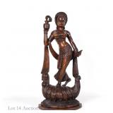 Large Wooden Statue of a Dancing Woman