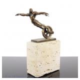 Ted Gall Wheel Man Statue Signed
