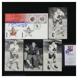 Group Of Signed Hockey Postcards & More