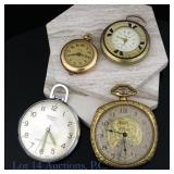 Pocket Watches - Elgin & 3 Swiss