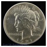 1921 USA Silver Peace Dollar - Key Date  (AU)