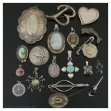 Sterling Silver Pins, Brooches Pendants