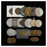 Various USA & World Coins, Tokens & Medals (20+)