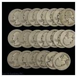 1923 & 1937 USA 90%-Silver Washington 25c (20)