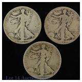 1927 - 33 USA 90%-Silver Walking Liberty 50c, 3
